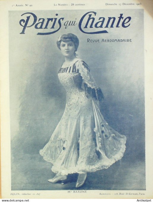Paris qui chante 1903 #49 Baxone Mevisto Fernandès Aël De Ségus Petit Pierrot