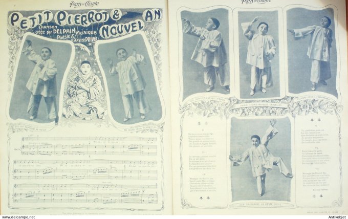 Paris qui chante 1903 n° 49 Baxone Mevisto Fernandès Aël De Ségus Petit Pierrot