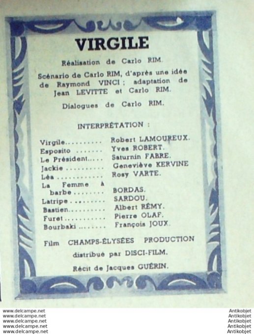 Mon Film 389 54-02- 3 Virgile Robert Lamoureux Yves Robert