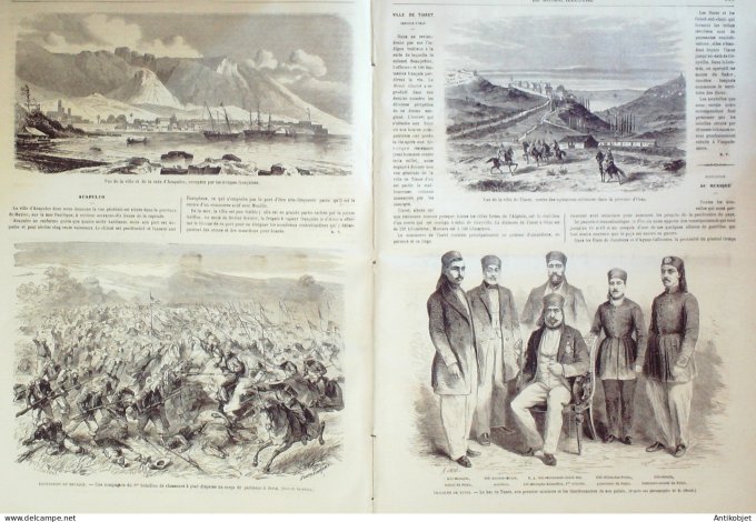 Le Monde illustré 1864 n°371 Marseille (13) Mexique Acapulco Alger Tiaret Tunis Orléans (45) Nantes 