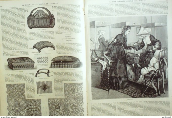 La Mode illustrée journal + gravure associée 1870 # 41