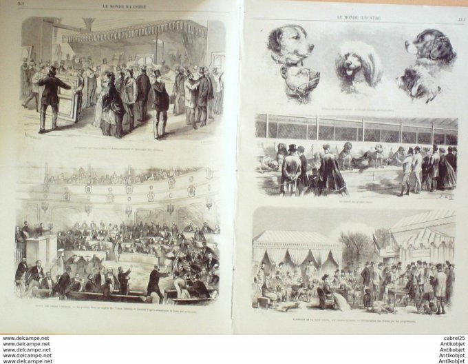 Le Monde illustré 1870 n°677 Tours (37) Espagne Cortes Italie Rome Mont Palantin Paraguay Sénégal N'