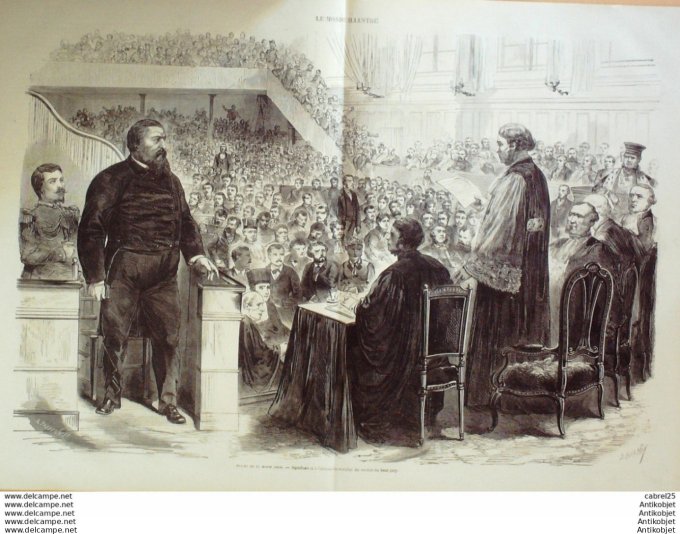 Le Monde illustré 1870 n°677 Tours (37) Espagne Cortes Italie Rome Mont Palantin Paraguay Sénégal N'