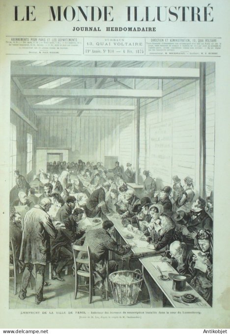 Le Monde illustré 1874 n°930 Chine Tonkin Haî-Phon Monaco (98) Chili Santiago Philadelphie