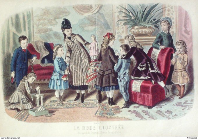 Gravure Mode illustree 1876 # 50 (Old Fashion plate)