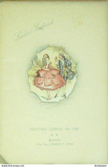 Menu programme illustre banquet Ladies Festival Westminster 1932