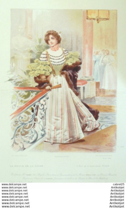 Gravure Mode La Gazette 1896 # 06 (Old Fashion plate)