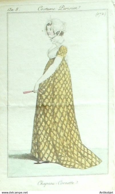 Costume Parisien 1799 an 8 #172 (eau forte) Cornette chapeau