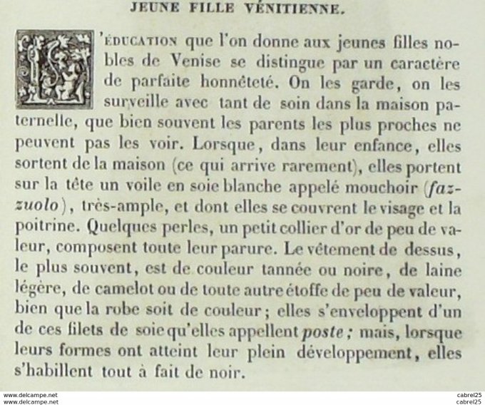 Italie VENISE Fillette vénitienne 1859