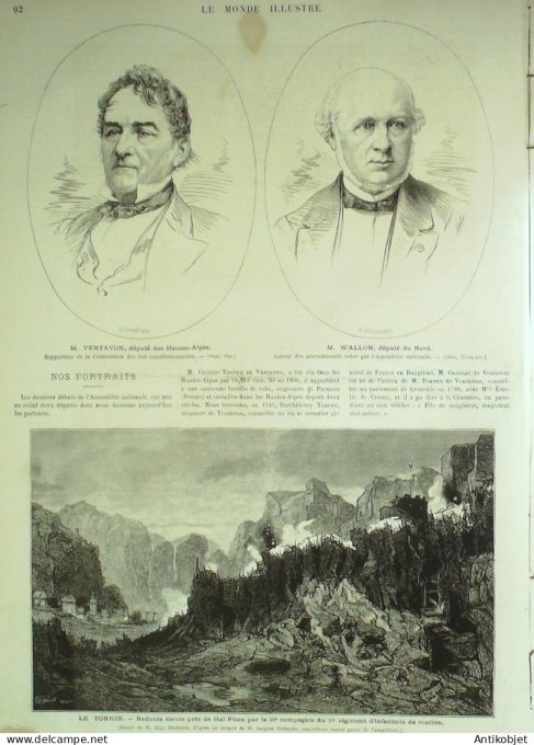 Le Monde illustré 1874 n°930 Chine Tonkin Haî-Phon Monaco (98) Chili Santiago Philadelphie