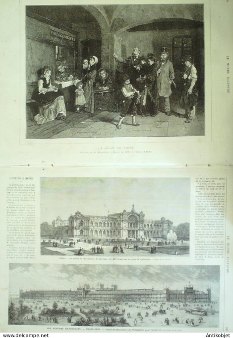 Le Monde illustré 1874 n°930 Chine Tonkin Haî-Phon Monaco (98) Chili Santiago Philadelphie