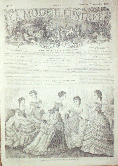 Journal Mode illustrée 1869 # 52 Toilettes de bal