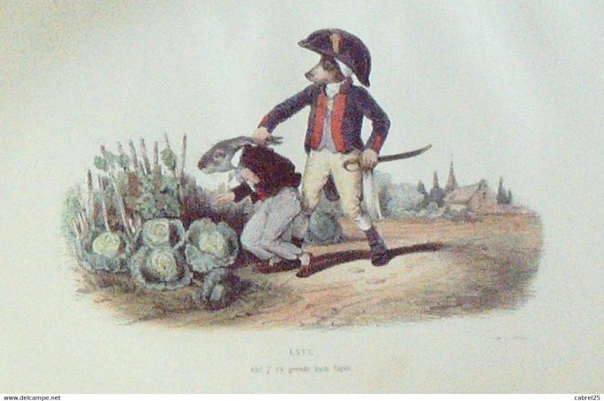 Grandville "Les Métamorphoses du jour" LXVI Lapin Chien 1847