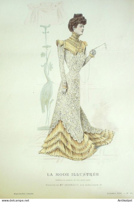 Gravure Mode illustree 1899 # 38 (Old Fashion plate) RARE