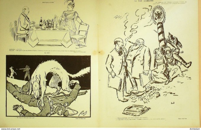 Le Rire Rouge 1917-01-13 # 113 Journal humoristique Ed.Originale Paix Allemande