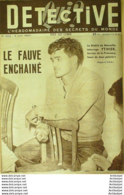 Détective 1950 # 205 Nîmes Melun Brest Pierre Dac Lambesc Ambérieu