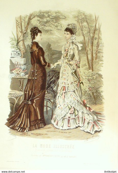 Gravure de mode La Mode illustrée 1878 n°26 (Maison Bréant-Castel)