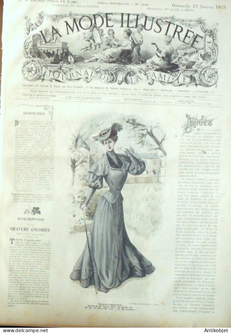 La Mode illustrée journal 1905 n° 04 Toilette d'après-midi