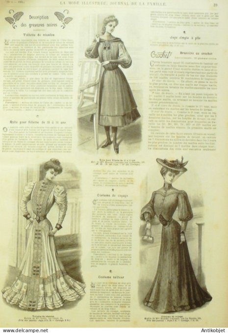 La Mode illustrée journal 1905 n° 04 Toilette d'après-midi