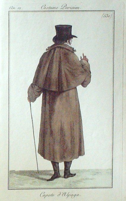Gravure Mode Costume Parisien 1804 an 12 # 531 (eau forte old Fashion plate