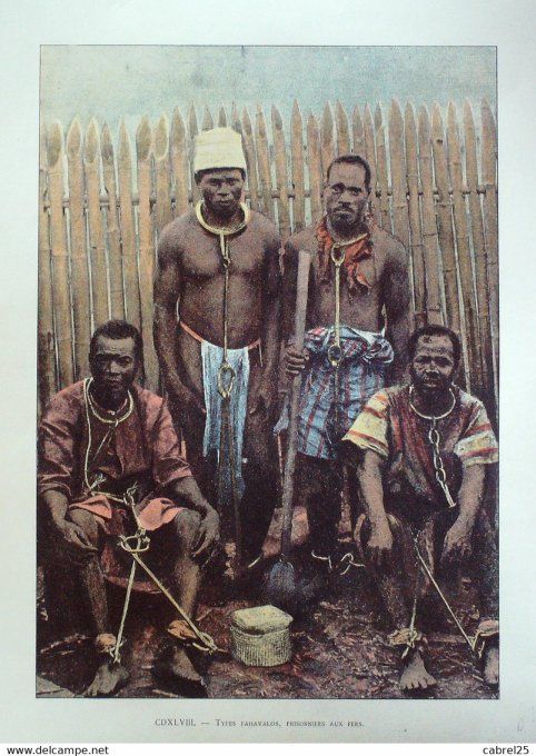 Madagascar-Types FAHAVALOS prisonniers aux fers