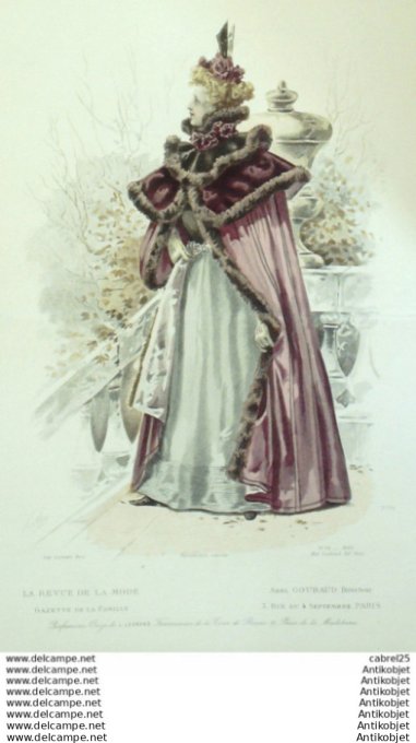 Gravure Mode La Gazette 1895 # 46 (Old Fashion plate)