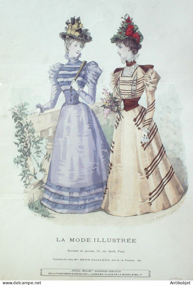 Gravure Mode illustree 1898 # 37 (Old Fashion plate) RARE