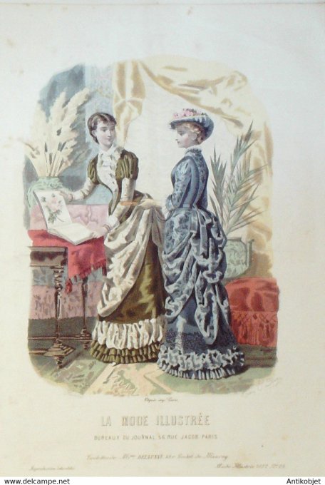 Gravure de mode La Mode illustrée 1882 n°29 (Maison Delaunay)