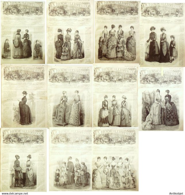 Mode illustree  1883 Lot de 11 journaux