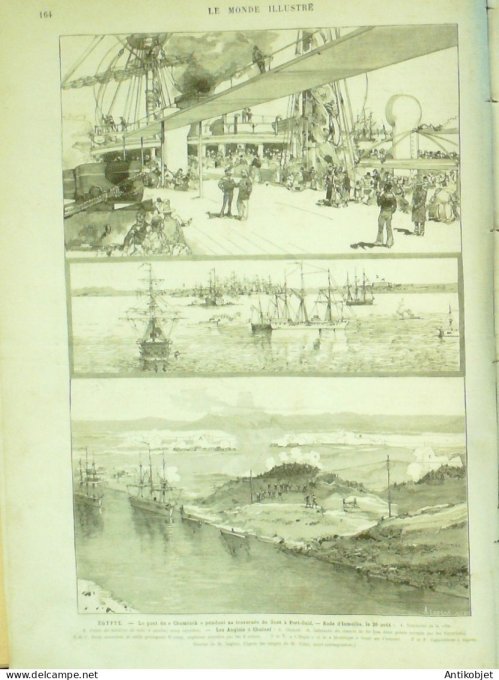 Le Monde illustré 1882 n°1328 Bolivie obas Pilcomay Egypte Port-Said Isamaïlla Chalouf Magfar