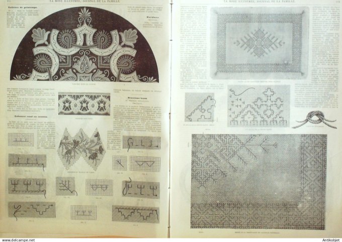 La Mode illustrée journal + gravure associée 1876 # 15