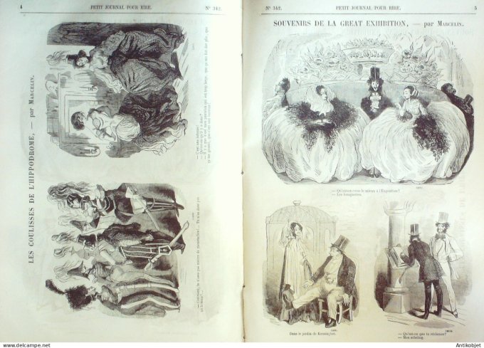 Petit journal pour Rire 1860 # 342 Les Coulisses de l'Hippodrome Marcelin
