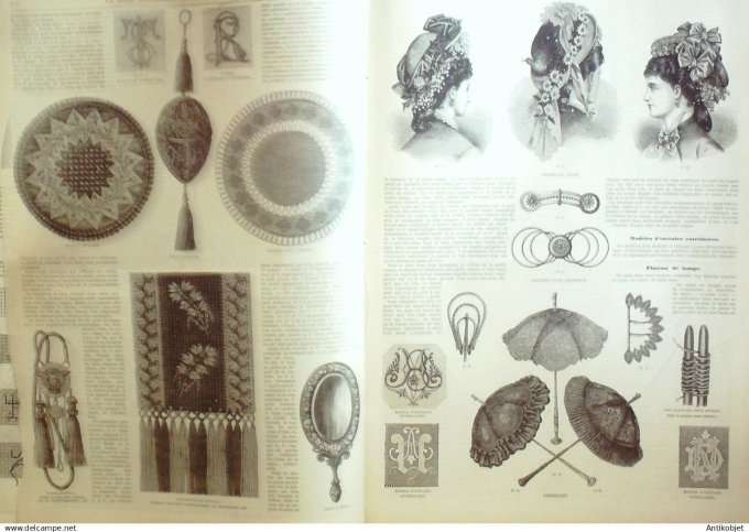 La Mode illustrée journal + gravure associée 1876 # 15