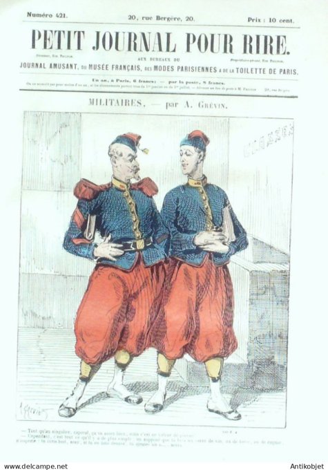 Petit journal pour Rire 1863 # 421 Musiciens & Musiciennes Marcelin