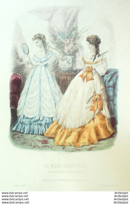 Gravure Mode illustree 1868 # 31 (Old Fashion plate)