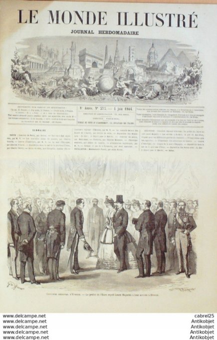 Le Monde illustré 1864 n°373 Algérie Oran Tagguin Evreux (27) Pré Bel Ebat