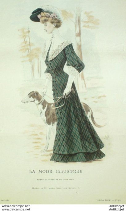 Gravure Mode illustree 1903 # 43 (Old Fashion plate) rare