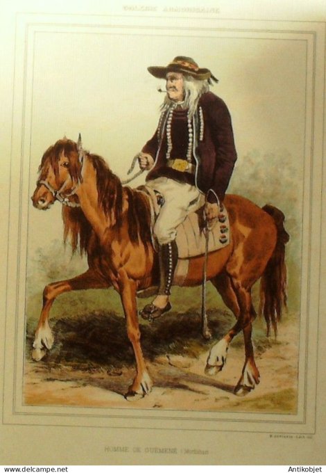 Bretagne Guéméné (56) Paysan signé  F.H.Lalaisse XIXème