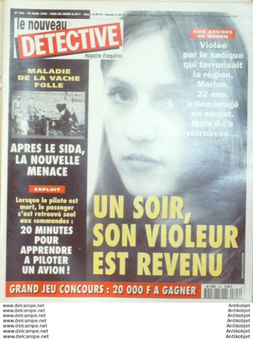 Détective 1996 # 706 Rouen Bordeaux Perpignan Amiens Lyon