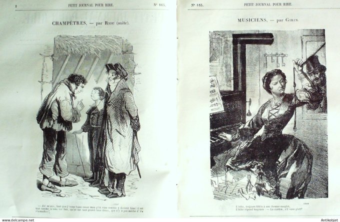 Petit journal pour Rire 1858 # 165 Musiciens Girin