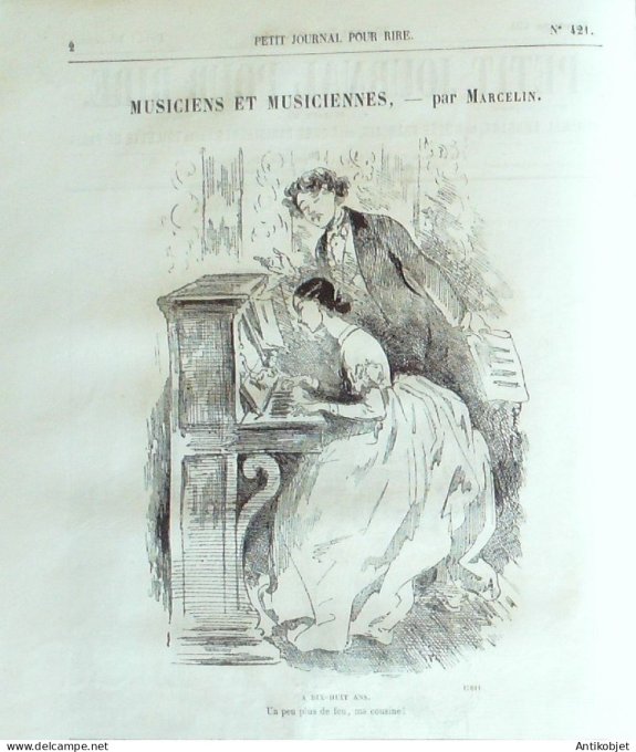 Petit journal pour Rire 1863 # 421 Musiciens & Musiciennes Marcelin