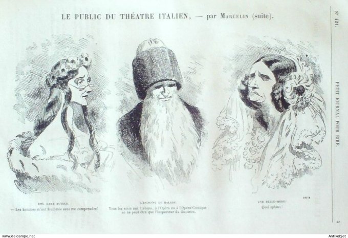 Petit journal pour Rire 1863 # 421 Musiciens & Musiciennes Marcelin