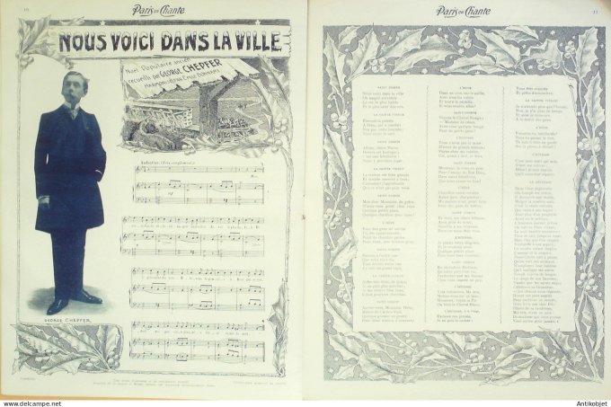 Paris qui chante 1903 n° 47 De Villers Mendelys Chepfer Marcel Legay Mévisto