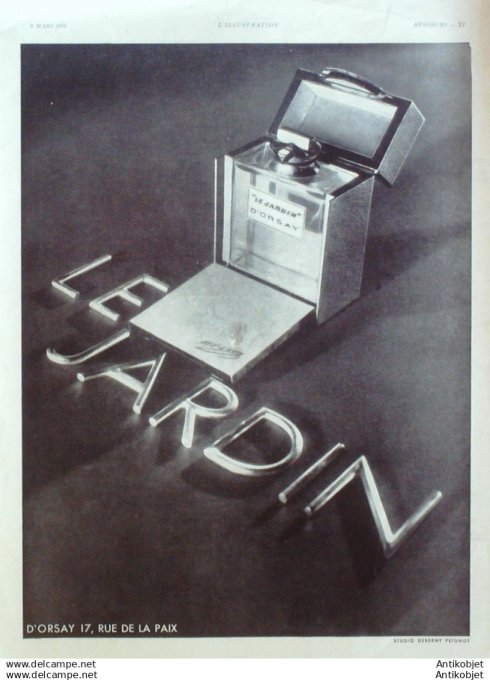 Publicite Cosmetique D'Orsay les jardins 1932
