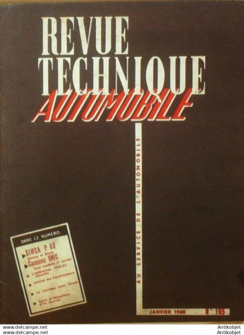 R.T Automobile Simca Aronde P60 Deluxe & étoile Camions UNIC 165 # 1960
