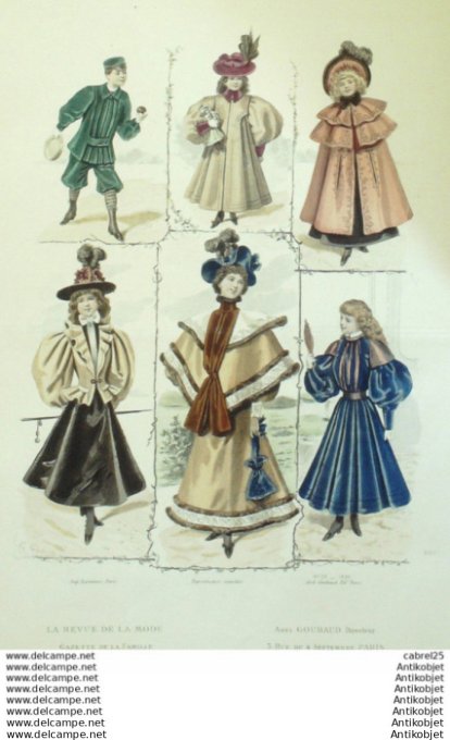 Gravure Mode La Gazette 1895 # 39 (Old Fashion plate)