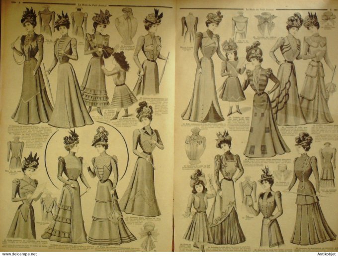 La Mode du Petit journal 1898 n° 34 Toilettes Costumes Passementerie