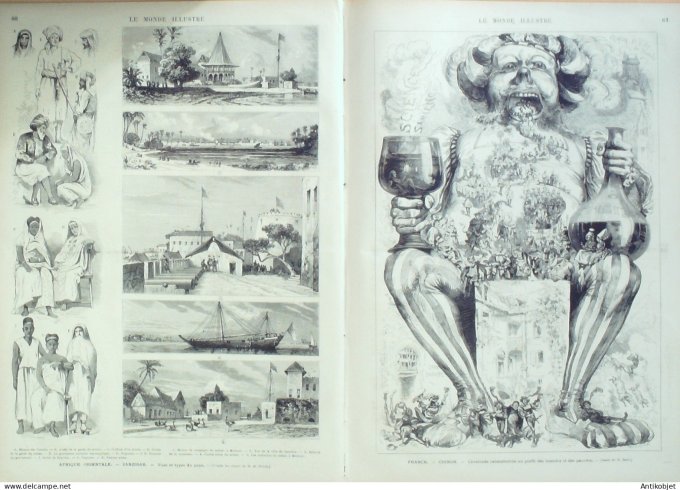 Le Monde illustré 1875 n°954 Allemagne Kiel Nancy (54) Autriche Vienne Chinon (37) Japon Yokohama Es