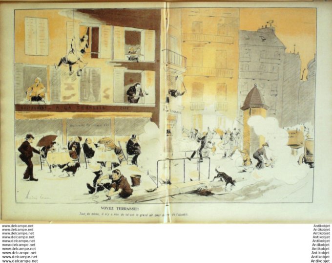 L'Assiette au beurre 1905 # 228 Paris qui mange Triou Andre