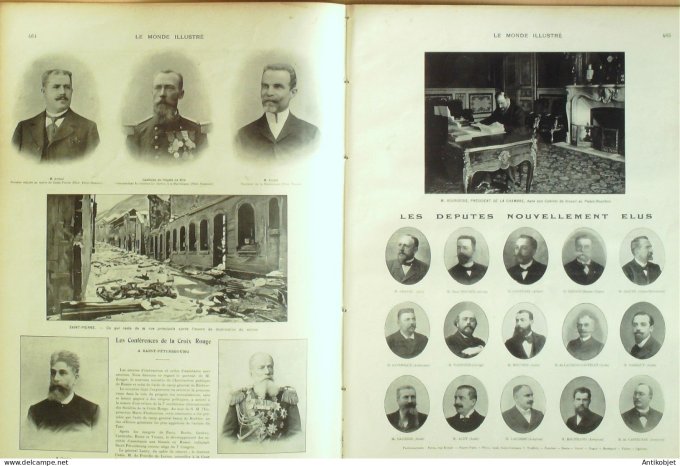 Le Monde illustré 1902 n°2359 Londres Val-Fleury (78) Martinique Fort-de-France ST-Pierre Rochambeau